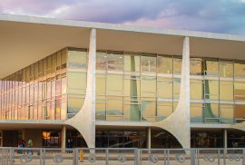 Palácio do Planalto ao fim da tarde, órgão do Poder Executivo